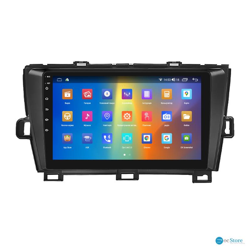Штатная магнитола Lesko для Toyota Prius III Рестайлинг (XW30) 2011-2015 экран 9" 2/32Gb CarPlay 4G Wi-Fi GPS Prime