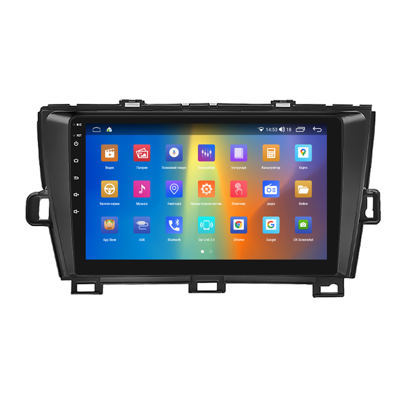 Штатная магнитола Lesko для Toyota Prius III Рестайлинг (XW30) 2011-2015 экран 9" 2/32Gb CarPlay 4G Wi-Fi GPS Prime