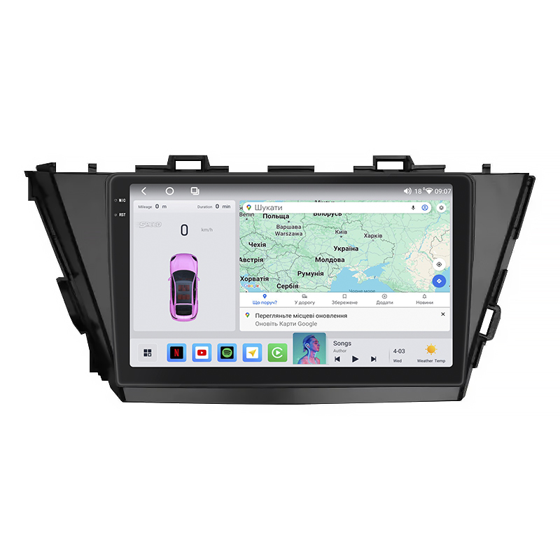 Штатная магнитола Lesko для Toyota Prius v (+) I (ZVW40/41) 2011-2014 экран 9" 4/64 QLED CarPlay 4G Wi-Fi GPS 360 Prime