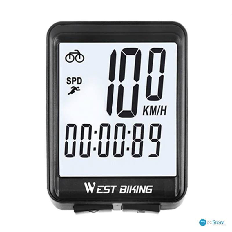 Велокомпьютер West Biking 0702054 с подсветкой White Проводной