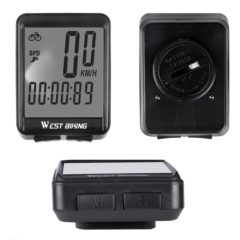 Велокомпьютер West Biking 0702054 с подсветкой White Проводной