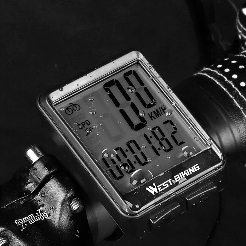 Велокомпьютер West Biking 0702054 с подсветкой White Проводной