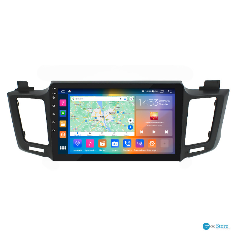 Штатная магнитола Lesko для Toyota RAV4 IV (CA40) 2012-2015 экран 10" 2/32Gb CarPlay 4G Wi-Fi GPS Prime