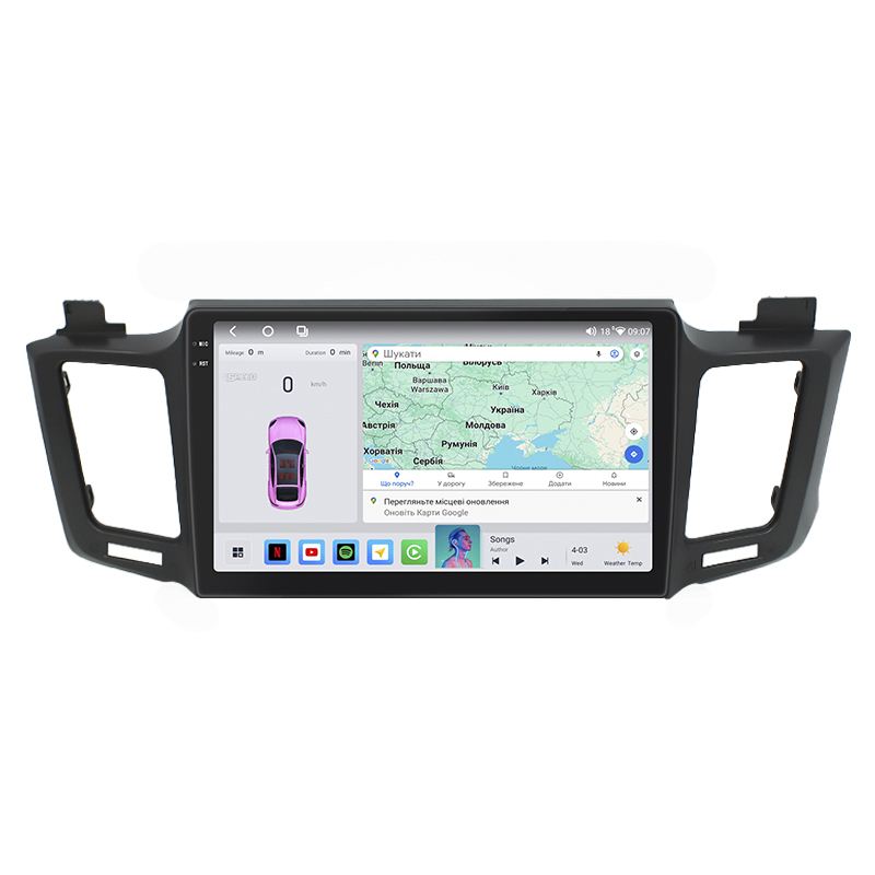Штатная магнитола Lesko для Toyota RAV4 IV (CA40) 2012-2015 экран 10" 4/64 QLED CarPlay 4G Wi-Fi GPS 360 Prime