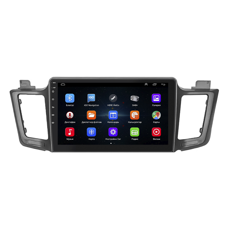 Штатная магнитола Lesko для Toyota RAV4 IV (CA40) Рестайлинг 2015-2019 экран 10" 1/16Gb Wi-Fi GPS Base