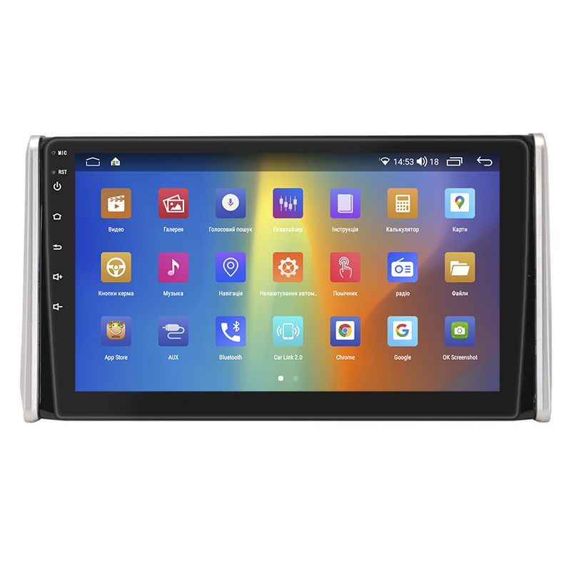 Штатная магнитола Lesko для Toyota RAV4 V (XA50) 2018-н.в. экран 10" 4/64Gb CarPlay 4G Wi-Fi GPS Prime