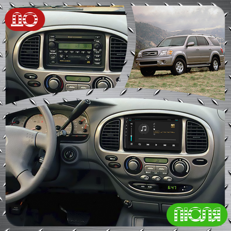 Штатная магнитола Lesko для Toyota Sequoia I 2000-2004 экран 9" 2/32Gb Wi-Fi GPS Base