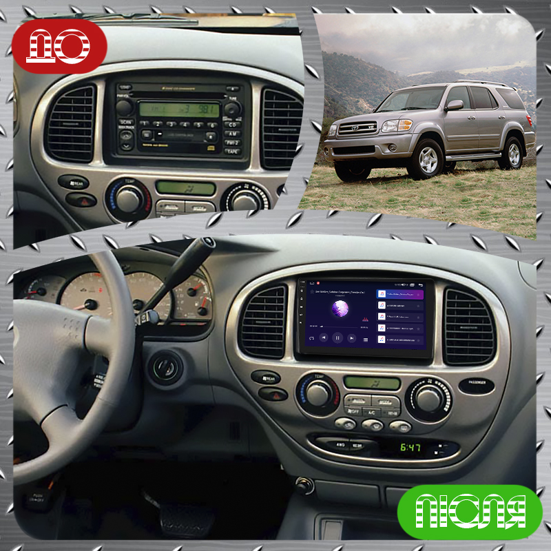 Штатная магнитола Lesko для Toyota Sequoia I 2000-2004 экран 9" 2/32Gb CarPlay 4G Wi-Fi GPS Prime
