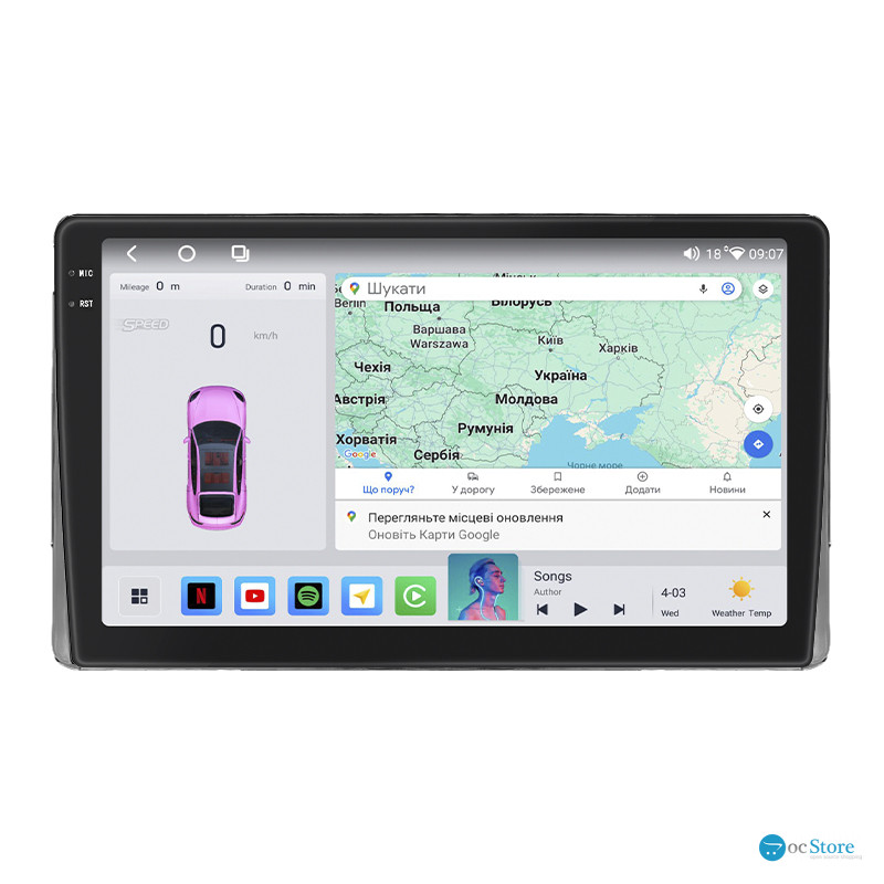 Штатная магнитола Lesko для Toyota Sequoia I Рестайлинг 2004-2007 экран 9" 4/64 QLED CarPlay 4G Wi-Fi GPS 360 Prime