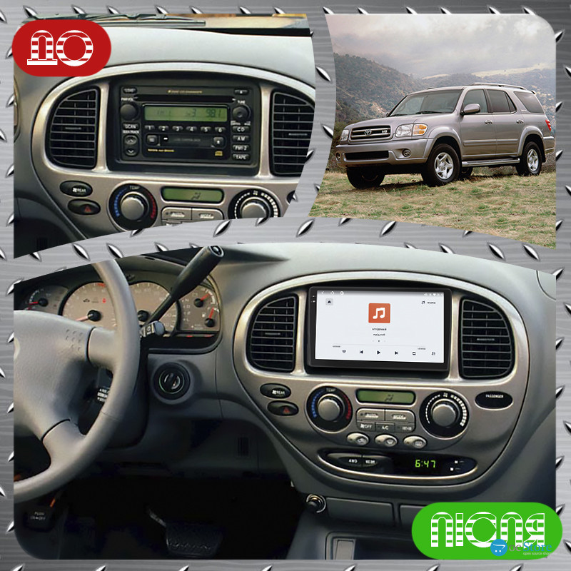 Штатная магнитола Lesko для Toyota Sequoia I Рестайлинг 2004-2007 экран 9" 4/64 QLED CarPlay 4G Wi-Fi GPS 360 Prime