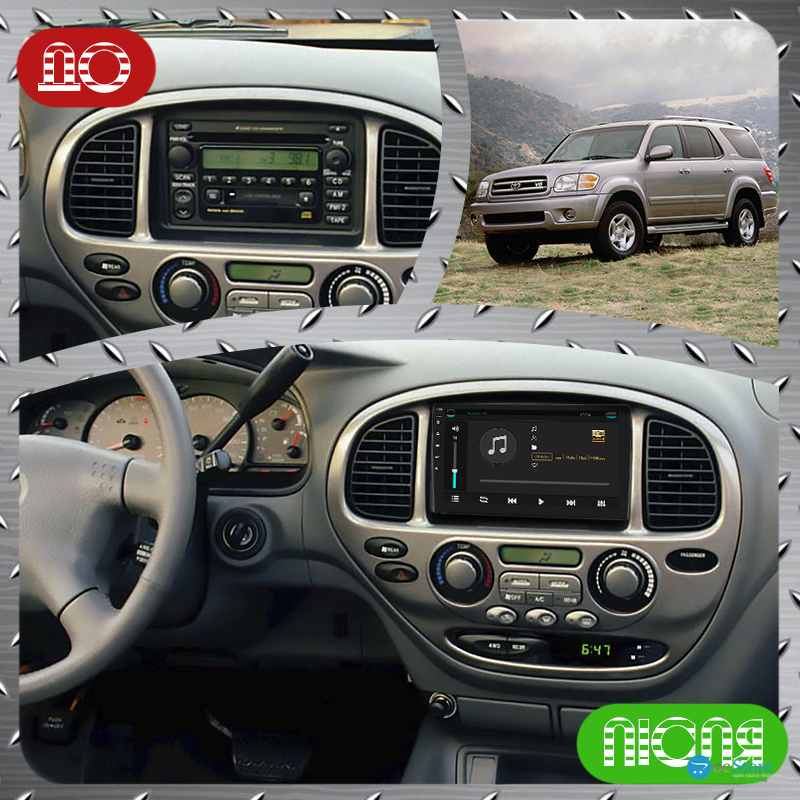 Штатная магнитола Lesko для Toyota Sequoia I Рестайлинг 2004-2007 экран 9" 2/32Gb 4G Wi-Fi GPS Top
