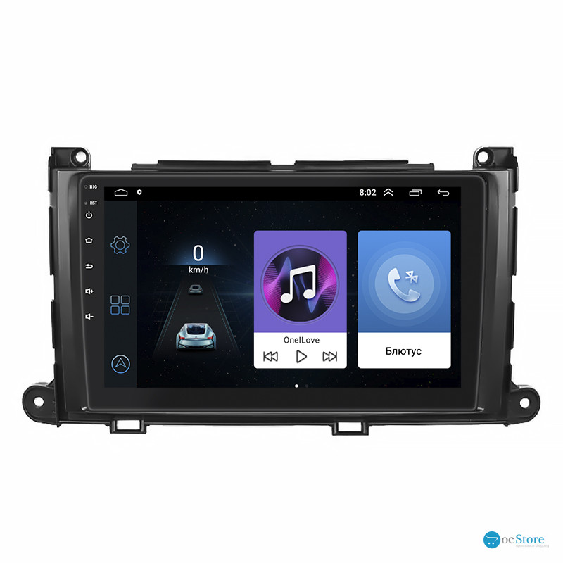 Штатная магнитола Lesko для Toyota Sienna III 2010-2014 экран 9" 1/16Gb Wi-Fi GPS Base