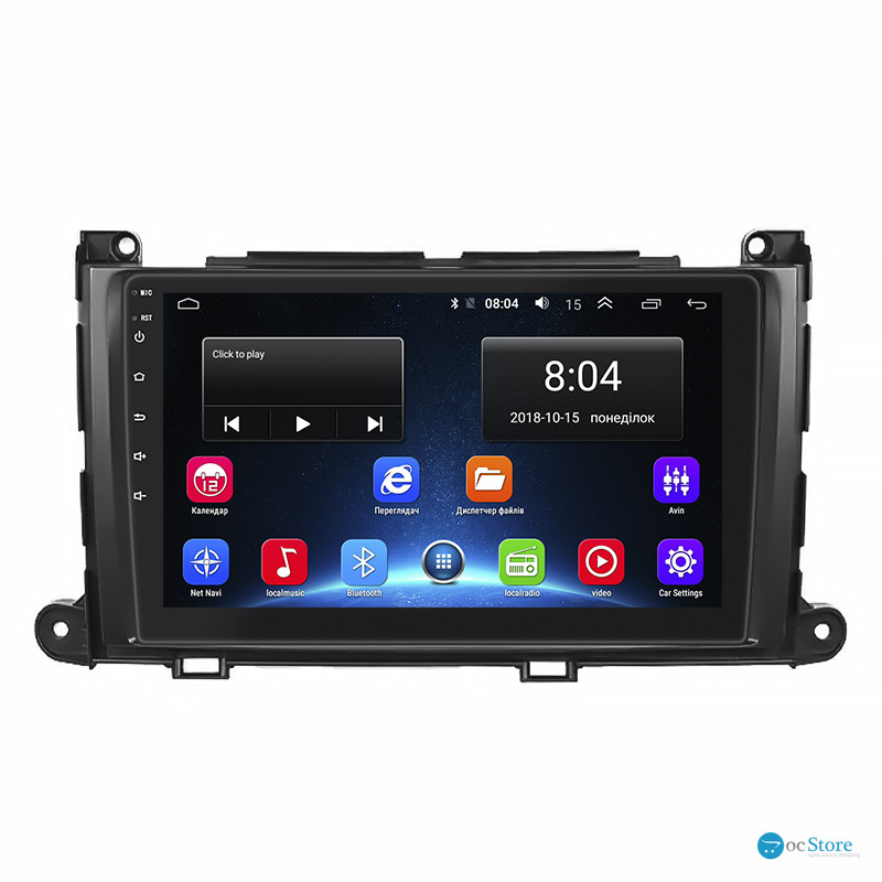 Штатная магнитола Lesko для Toyota Sienna III 2010-2014 экран 9" 2/32Gb Wi-Fi GPS Base