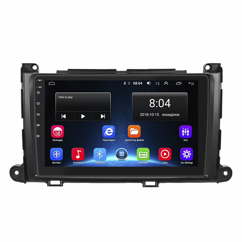 Штатная магнитола Lesko для Toyota Sienna III 2010-2014 экран 9" 2/32Gb Wi-Fi GPS Base