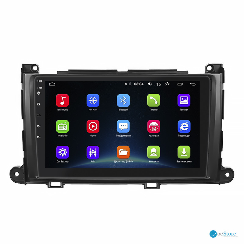Штатная магнитола Lesko для Toyota Sienna III 2010-2014 экран 9" 2/32Gb Wi-Fi GPS Base