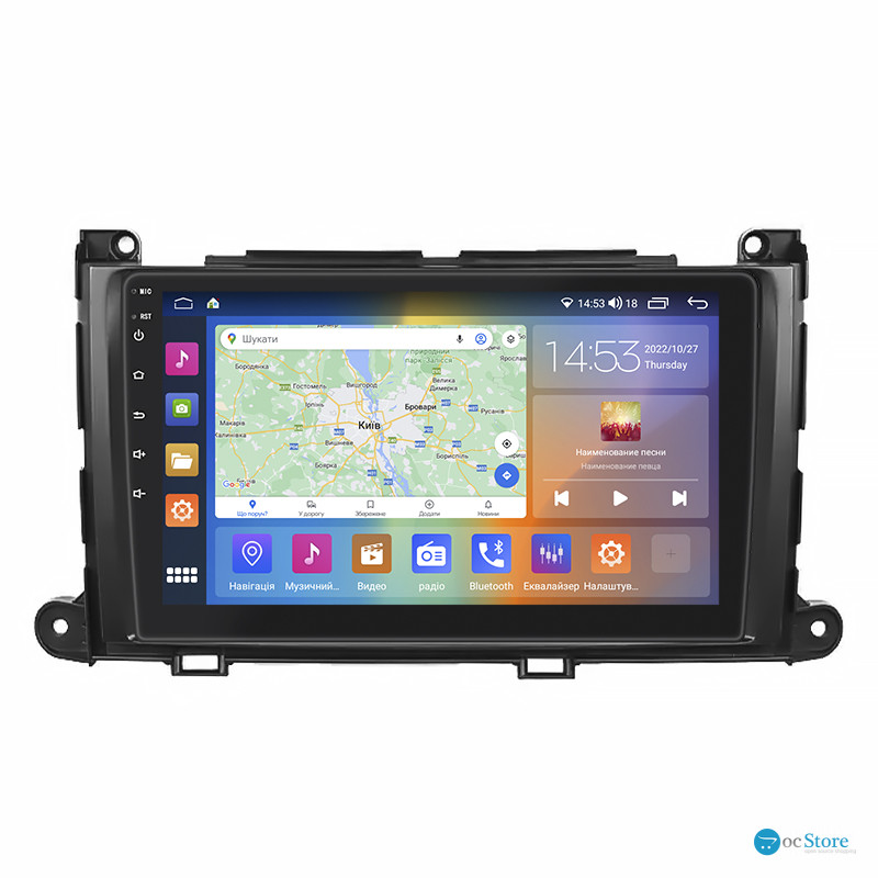 Штатная магнитола Lesko для Toyota Sienna III 2010-2014 экран 9" 2/32Gb CarPlay 4G Wi-Fi GPS Prime