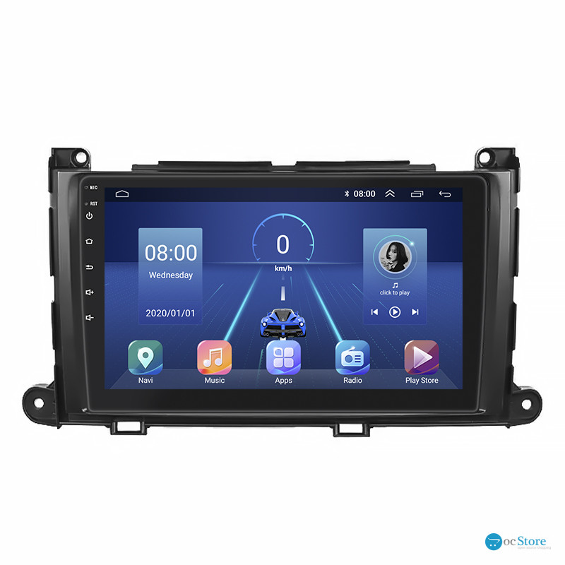 Штатная магнитола Lesko для Toyota Sienna III 2010-2014 экран 9" 2/32Gb 4G Wi-Fi GPS Top