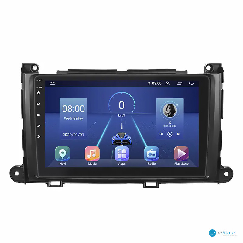 Штатная магнитола Lesko для Toyota Sienna III 2010-2014 экран 9" 4/64Gb 4G Wi-Fi GPS Top