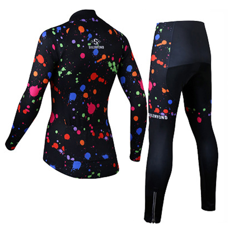 Вело костюм женский Siilenyond SW-CT-05702 Graffiti длинный рукав штаны 3XL