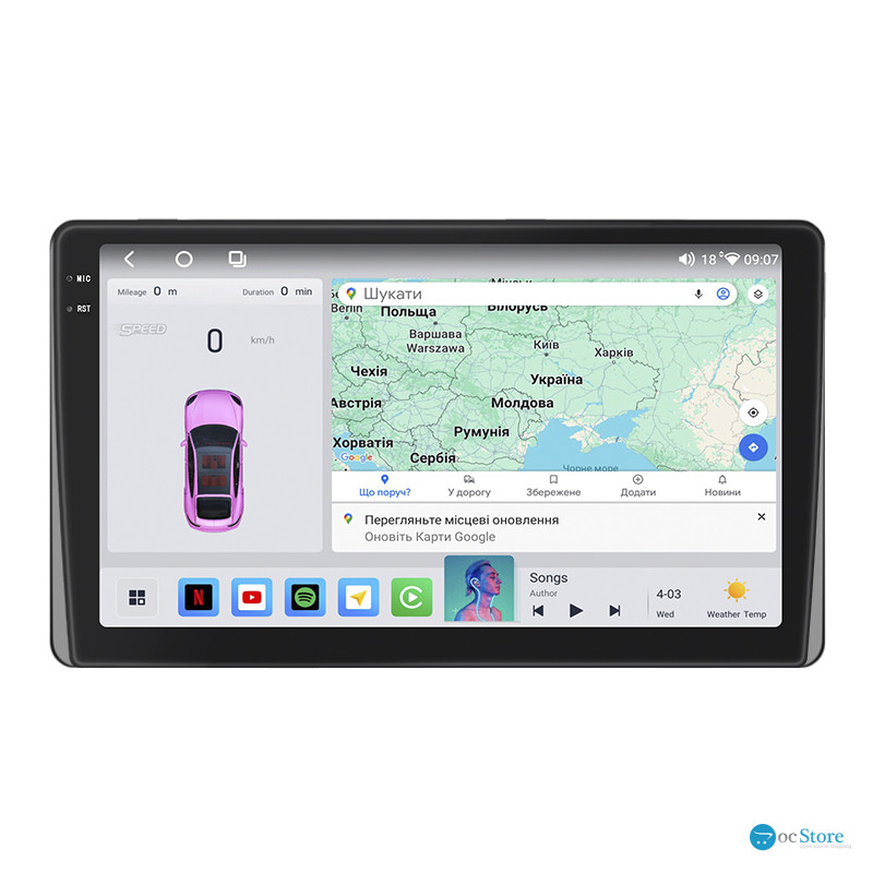 Штатная магнитола Lesko для Toyota Sienna III Рестайлинг 2 2017-2020 экран 9" 4/64 QLED CarPlay 4G Wi-Fi GPS 360 Prime
