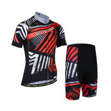 Вело костюм для мужчин Siilenyond XM-DT-050 короткий рукав шорты Stripes Red XS