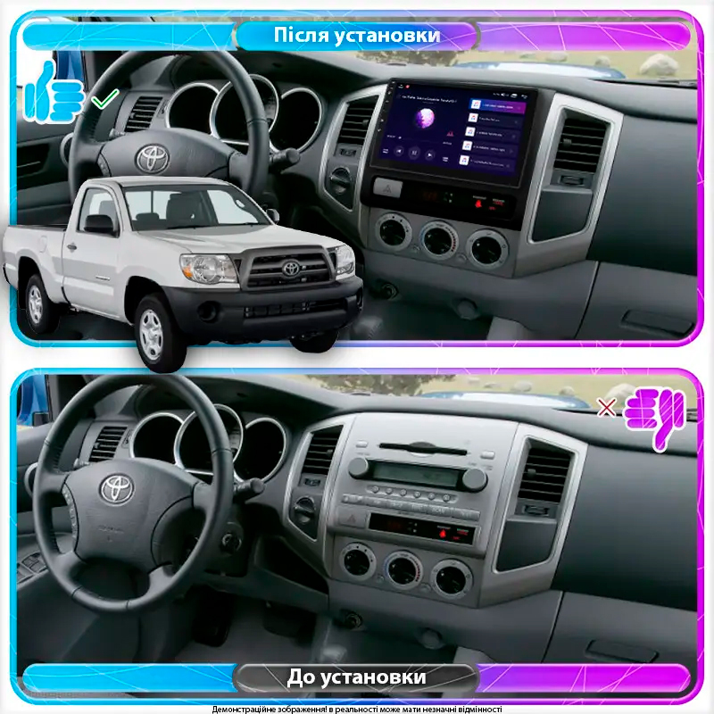 Штатная магнитола Lesko для Toyota Tacoma II 2004-2011 экран 9" 6/128Gb 4G Wi-Fi GPS Top