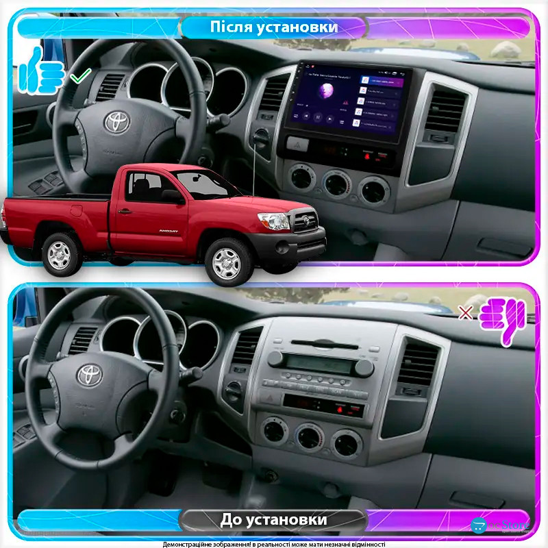 Штатная магнитола Lesko для Toyota Tacoma II Рестайлинг 2011-2015 экран 9" 6/128Gb 4G Wi-Fi GPS Top