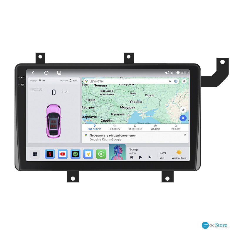 Штатная магнитола Lesko для Toyota Tacoma III 2015-н.в. экран 9" 4/64 QLED CarPlay 4G Wi-Fi GPS 360 Prime
