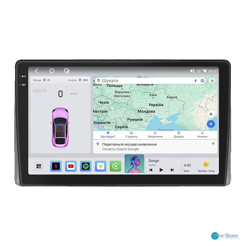 Штатная магнитола Lesko для Toyota Tundra I Рестайлинг 2002-2006 экран 9" 4/64 QLED CarPlay 4G Wi-Fi GPS 360 Prime