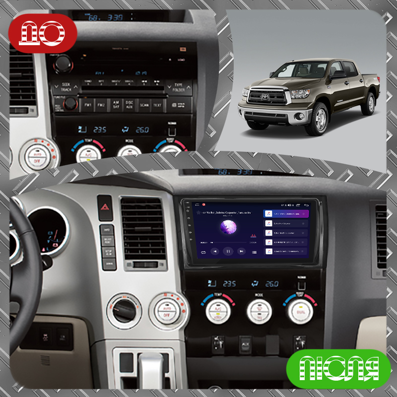 Штатная магнитола Lesko для Toyota Tundra II 2007-2013 экран 9" 4/64Gb CarPlay 4G Wi-Fi GPS Prime