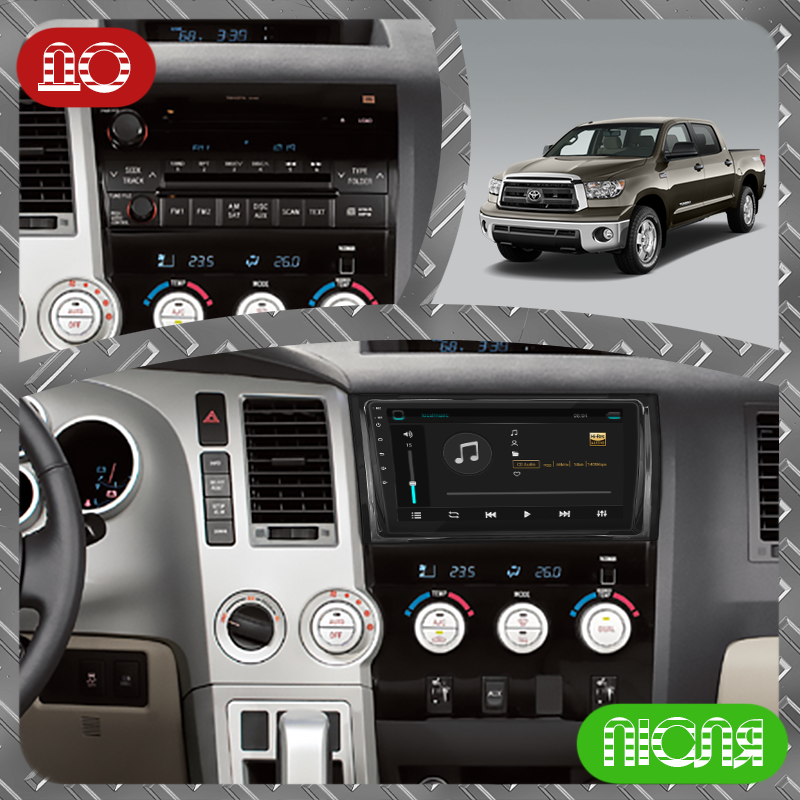 Штатная магнитола Lesko для Toyota Tundra II 2007-2013 экран 9" 4/64Gb 4G Wi-Fi GPS Top