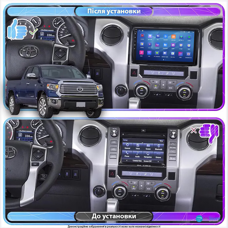 Штатная магнитола Lesko для Toyota Tundra II Рестайлинг 2013-2021 экран 9" 2/32Gb Wi-Fi GPS Base