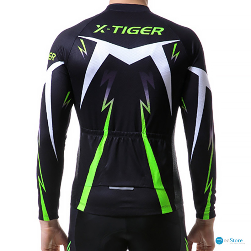 Вело костюм для мужчин X-Тiger XM-CT-013 кофта с длинным рукавом штаны Green S
