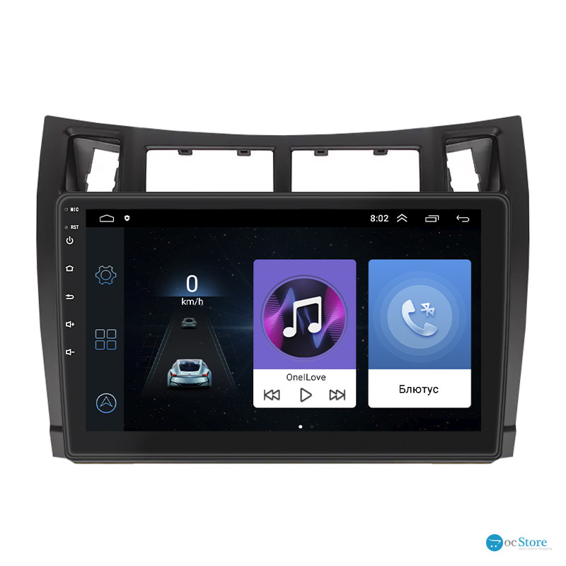 Штатная магнитола Lesko для Toyota Vitz II (XP90) 2005-2011 экран 9" 1/16Gb Wi-Fi GPS Base