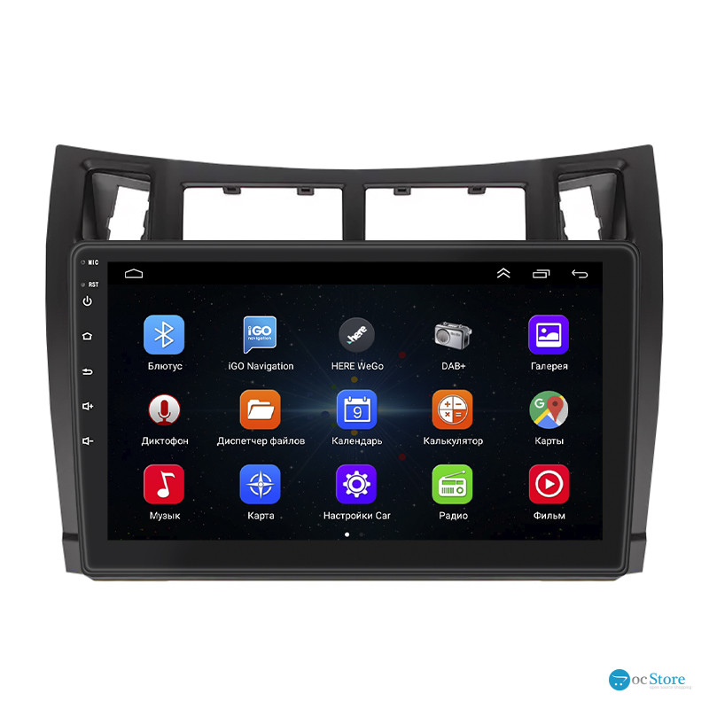 Штатная магнитола Lesko для Toyota Vitz II (XP90) 2005-2011 экран 9" 1/16Gb Wi-Fi GPS Base