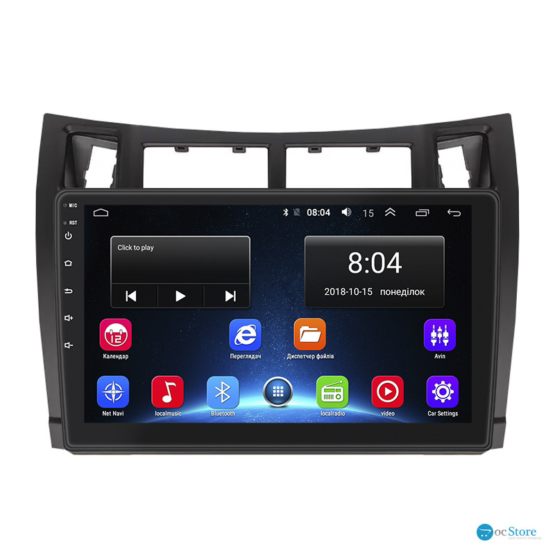 Штатная магнитола Lesko для Toyota Vitz II (XP90) 2005-2011 экран 9" 2/32Gb Wi-Fi GPS Base