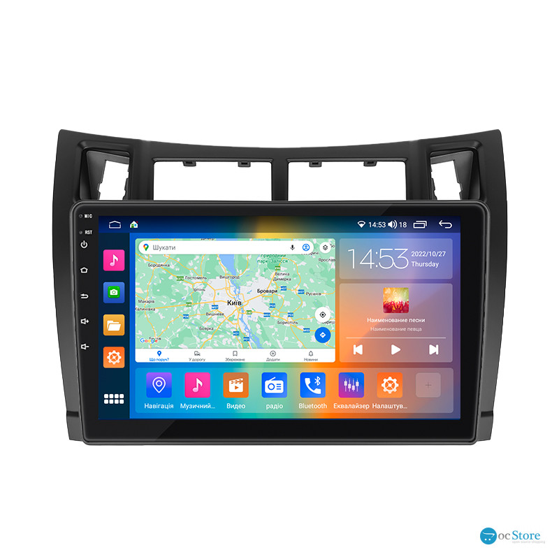 Штатная магнитола Lesko для Toyota Vitz II (XP90) 2005-2011 экран 9" 2/32Gb CarPlay 4G Wi-Fi GPS Prime