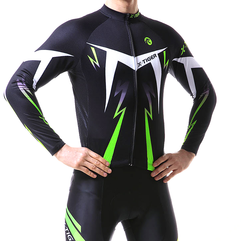Вело костюм для мужчин X-Тiger XM-CT-013 кофта с длинным рукавом штаны Green XL