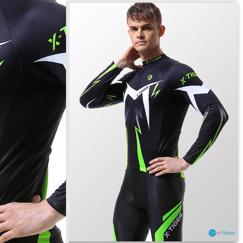 Вело костюм для мужчин X-Тiger XM-CT-013 кофта с длинным рукавом штаны Green XXL