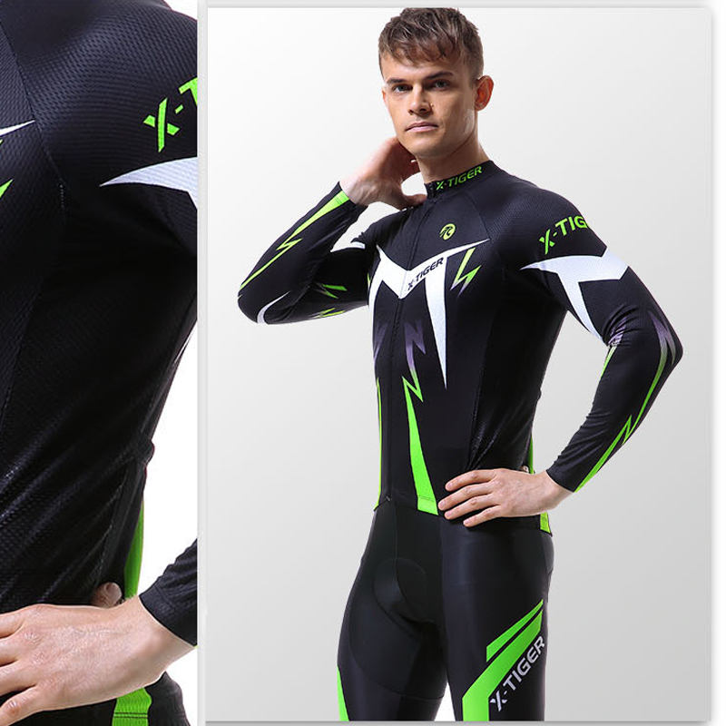 Вело костюм для мужчин X-Тiger XM-CT-013 кофта с длинным рукавом штаны Green XXL