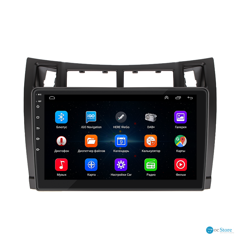 Штатная магнитола Lesko для Toyota Yaris II Рестайлинг 2009-2012 экран 9" 1/16Gb Wi-Fi GPS Base