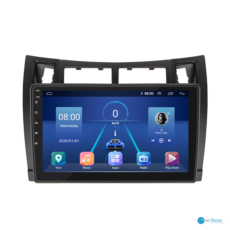 Штатная магнитола Lesko для Toyota Yaris II Рестайлинг 2009-2012 экран 9" 6/128Gb 4G Wi-Fi GPS Top