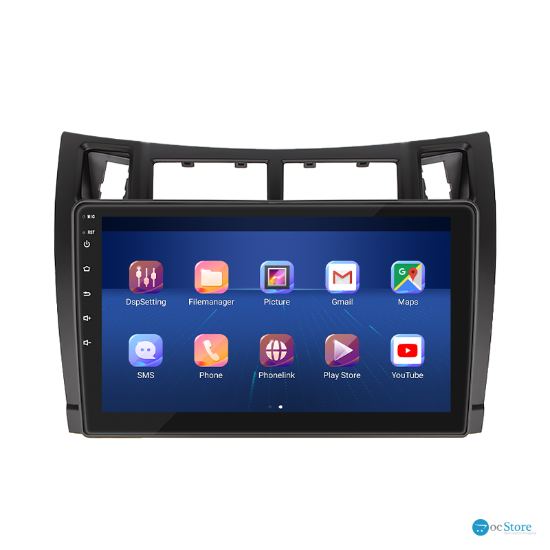 Штатная магнитола Lesko для Toyota Yaris II Рестайлинг 2009-2012 экран 9" 6/128Gb 4G Wi-Fi GPS Top