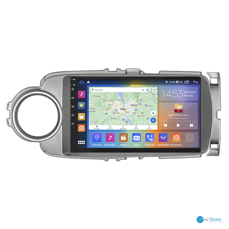 Штатная магнитола Lesko для Toyota Yaris III 2010-2014 экран 9" 2/32Gb CarPlay 4G Wi-Fi GPS Prime