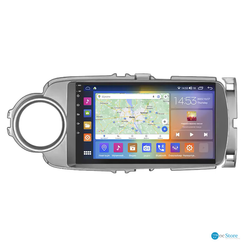 Штатная магнитола Lesko для Toyota Yaris III 2010-2014 экран 9" 4/64Gb CarPlay 4G Wi-Fi GPS Prime