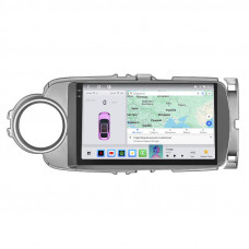 Штатная магнитола Lesko для Toyota Yaris III 2010-2014 экран 9" 4/64 QLED CarPlay 4G Wi-Fi GPS 360 Prime