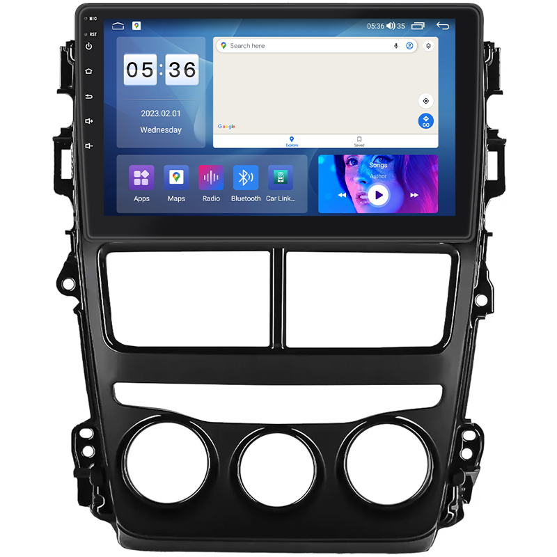 Штатная магнитола Lesko для Toyota Yaris III Рестайлинг 2 2017-2020 экран 9" 4/64Gb CarPlay 4G Wi-Fi GPS Prime