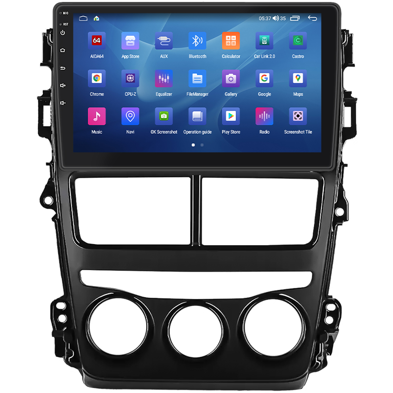 Штатная магнитола Lesko для Toyota Yaris III Рестайлинг 2 2017-2020 экран 9" 4/64Gb CarPlay 4G Wi-Fi GPS Prime