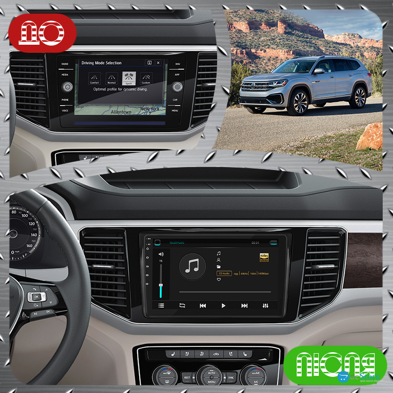 Штатная магнитола Lesko для Volkswagen Atlas I Рестайлинг 2020-н.в. экран 9" 2/32Gb Wi-Fi GPS Base