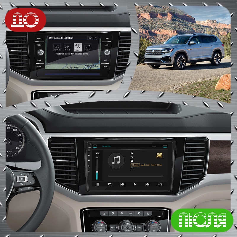 Штатная магнитола Lesko для Volkswagen Atlas I Рестайлинг 2020-н.в. экран 9" 4/64Gb 4G Wi-Fi GPS Top